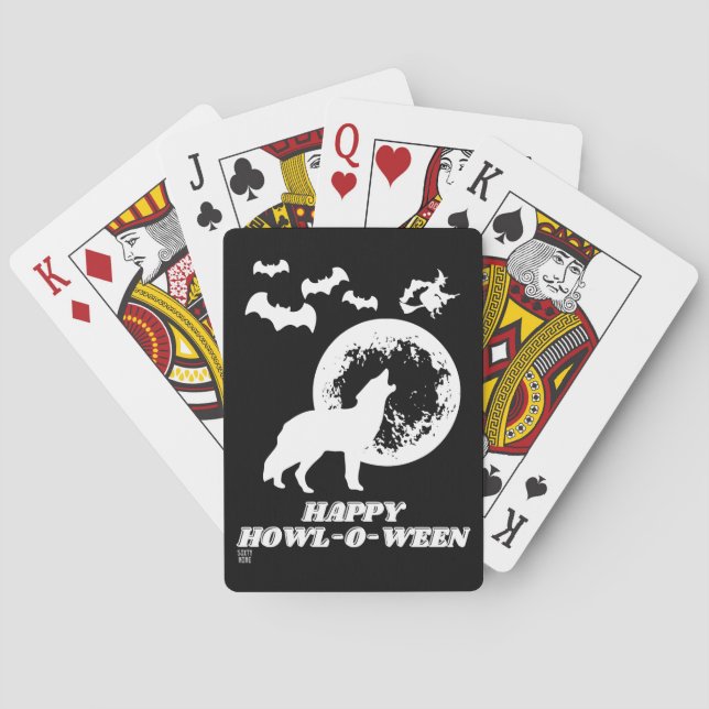 cartas de baralho engraçadas "HAPPY HOWL-O-WEEN 2" (Verso)