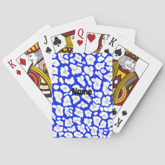 Cartas de Baralho Estampadas de Guepardo Azul e Br