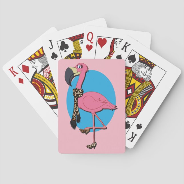 Cartas de Baralho Fancy Flamingo, faces de Índice  (Verso)