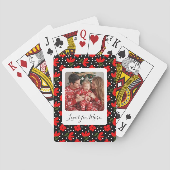 Cartas de Baralho Florais com Foto & Mensagem Pers (Verso)