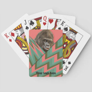 Cartas de Baralho Gorila Engraçado Rosa Verde Chev