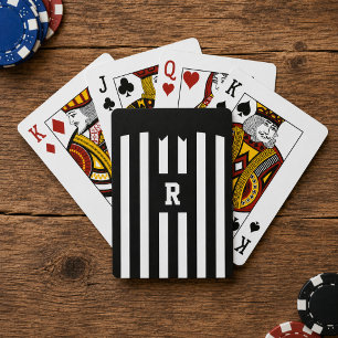 Cartas de Baralho Listradas Preto e Branco
