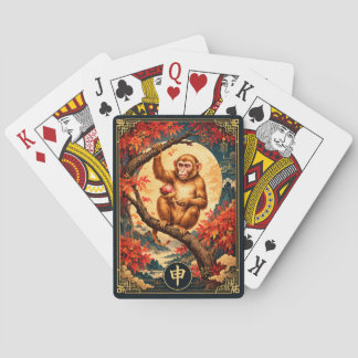 Cartas de Baralho Lua Dourada do Macaco do Zodíaco