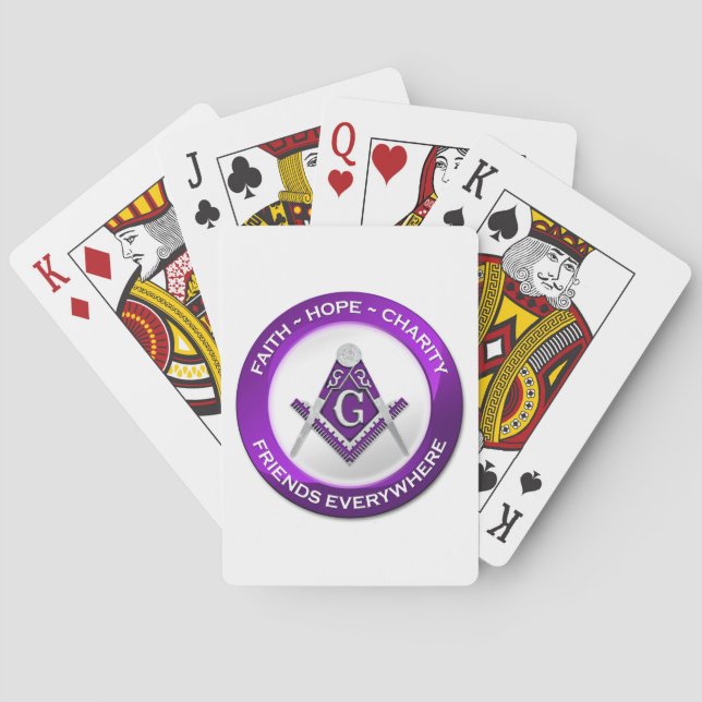 Cartas de Baralho Maçônicas Roxas (Verso)