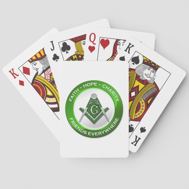Cartas de Baralho Maçônicas Verde (Verso)