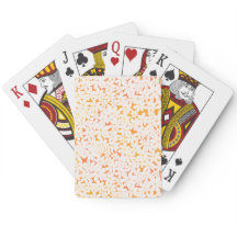 Cartas de Baralho - Margaridas em um fundo laranja