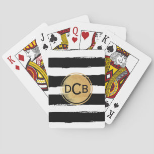 Cartas de Baralho Monograma Preto e Dourado