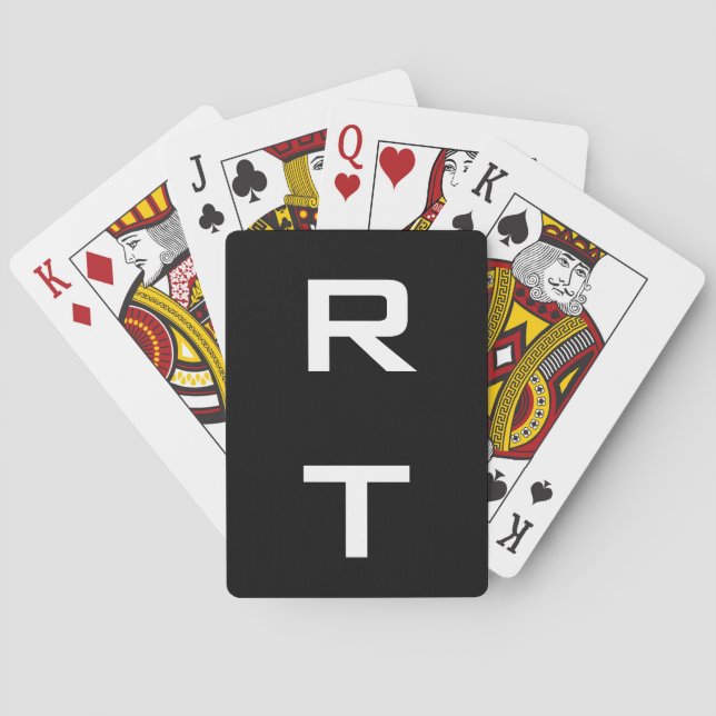 Cartas de baralho monogramadas com tipografia mode (Verso)