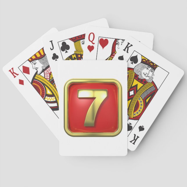 Cartas de Baralho Número Sete Dourado (Verso)