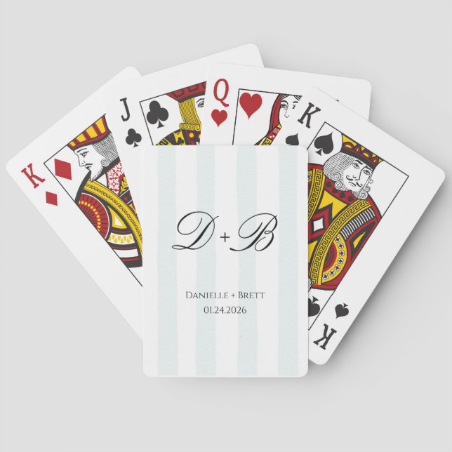 Cartas de Baralho Personalizadas Blue Stripe (Verso)