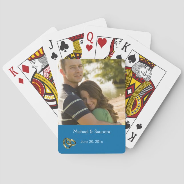 Cartas de Baralho Personalizadas com Data de Casam (Verso)
