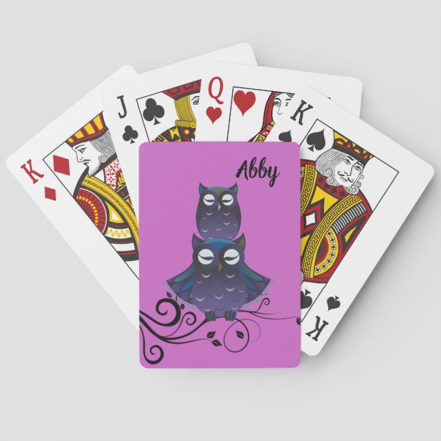 Cartas de Baralho Personalizadas com Tema de Coruj (Verso)