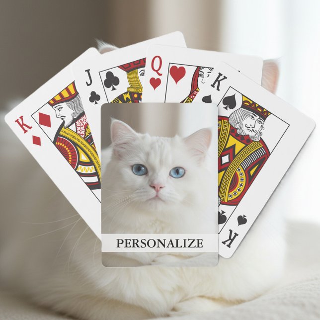 Cartas de baralho personalizadas | gato branco com (cat playing cards)