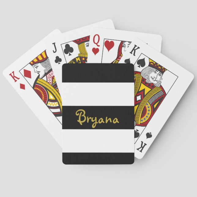 Cartas de Baralho Personalizadas Listras Pretas e  (Verso)