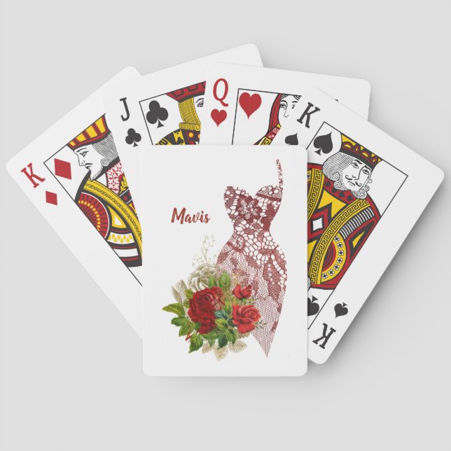 Cartas de Baralho Personalizadas para Damas de Hon (Verso)