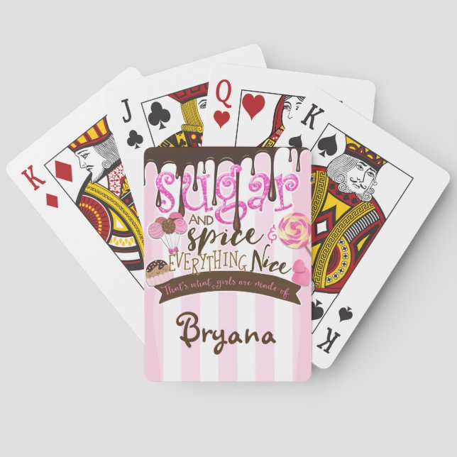 Cartas de Baralho Personalizadas Rosa Sugar & Spic (Verso)