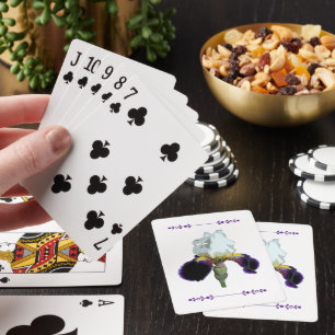 Cartas de Baralho Roxas e Brancas de Íris
