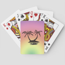 Cartas de Baralho - Silhuetas de Ilha Tropical