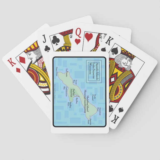 Cartas de Baralho Teal da Ilha Madeline (Verso)