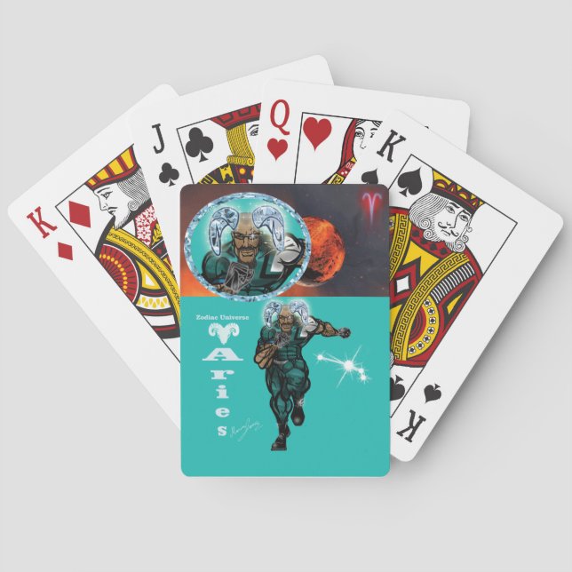 cartas de baralho tema Áries para festa de anivers (Verso)