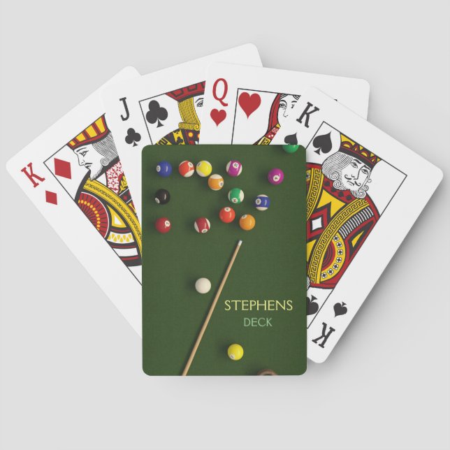 Cartas de Baralho Temáticas de Bilhar (Verso)