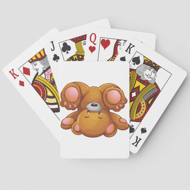 Cartas de Baralho Urso Teddy de Cabeça para Baixo (Verso)