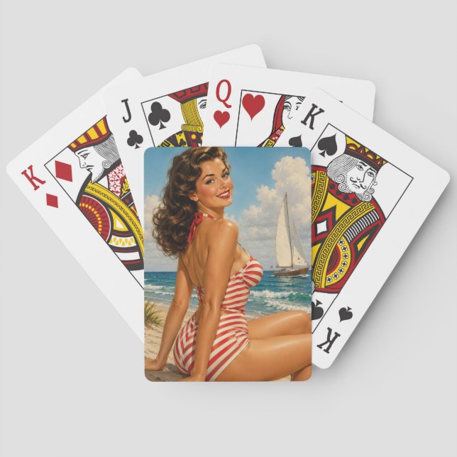 Cartas de Baralho Vintage Bathing Beauty (Verso)