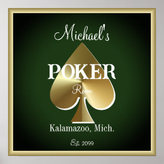 Cartas de Jogar Poker Elegantes Quarto Poster Impr