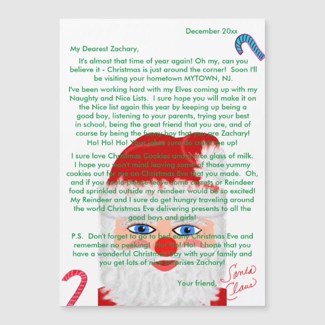 Cartas de Papais noeis Personalizados (Frente)