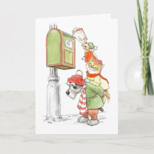 Cartas para o Papai Noel! Cartão de Boas Festas co