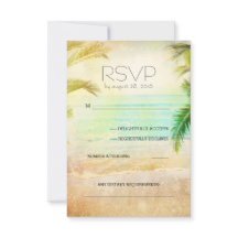 cartas RSVP de casamento romântico da praia do pôr