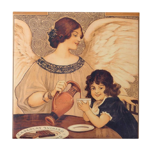 Cartaz Antigo do Anjo do Chocolate Francês: Arte V (Frente)