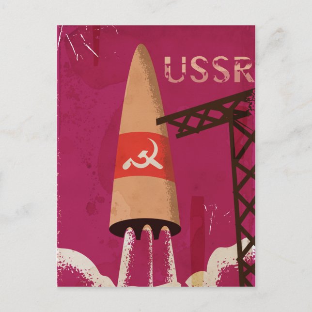 Cartaz Antigo Programa Espacial Soviético URSS (Frente)