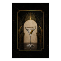 Cartaz Art Déco de Dirty Martini | Impressão para