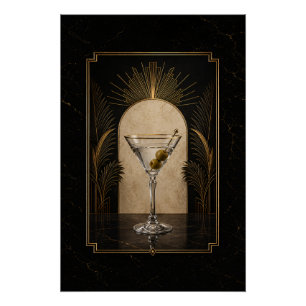 Cartaz Art Déco de Dirty Martini Impressão para