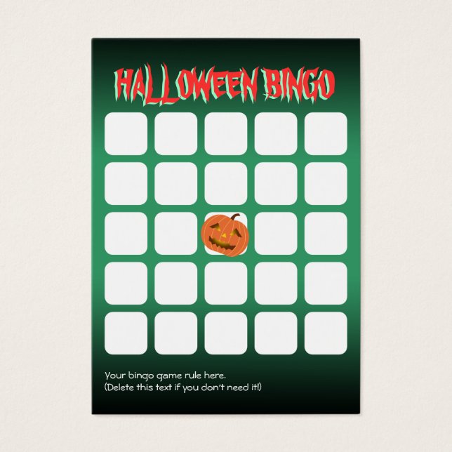 Cartaz Bingo do Partido do Halloween, Gelado, Pump (Frente)