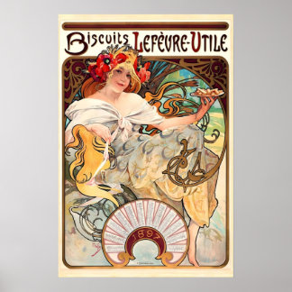 Cartaz Biscuits Lefevre-Utile 1896 IMPRESSÃO A1