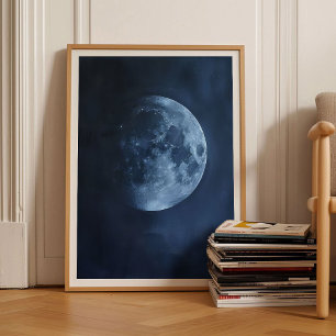 Cartaz da Lua Impressão da Lua Arte de Parede Mal-