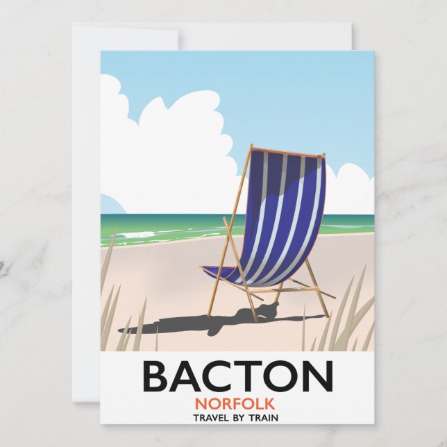 Cartaz da praia de Bacton norfolk (Frente)