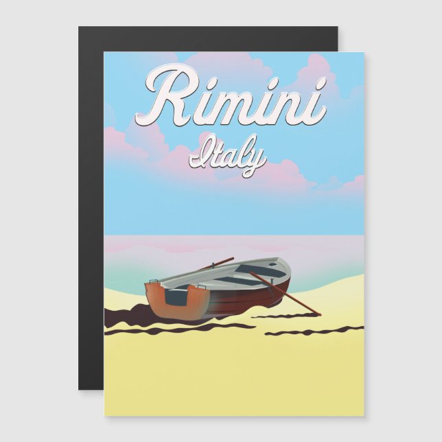 Cartaz da praia de Rimini Itália (Frente/Verso)