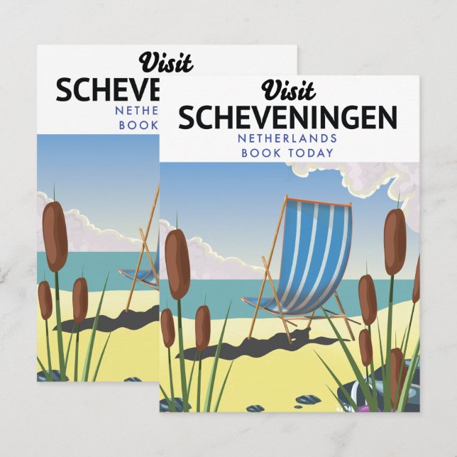 cartaz da praia de Scheveningen Holanda (Frente/Verso)