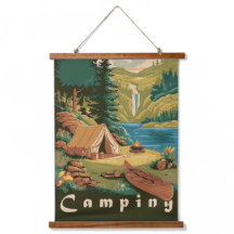 Cartaz de Acampamento Vintage Aventura ao Ar Livre