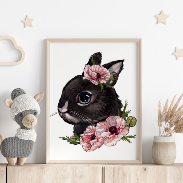 Cartaz de Animal Coelho Bebê Rosa | Impressão para (Criador carregado)