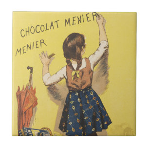 Cartaz de Arte da Garota Francesa Chocolat Menier
