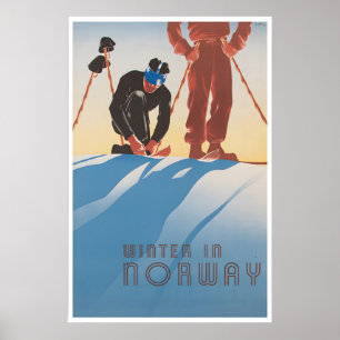 Cartaz de Arte da Noruega Impressão Norueguesa de
