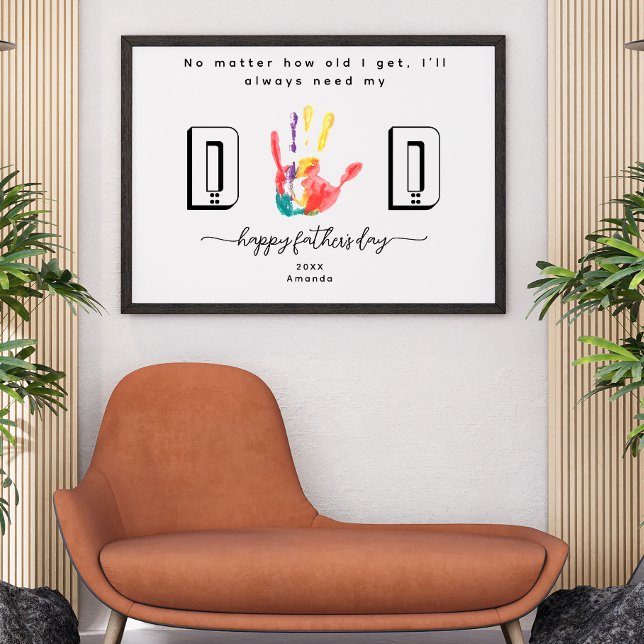 Cartaz de Arte de Flor com Impressão de Mão do Dia (Criador carregado)