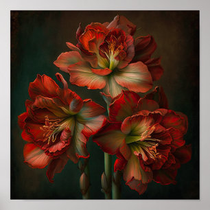 Cartaz de Arte de Impressão da Flor de Amarílis Ve