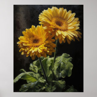 Cartaz de Arte de Impressão de Gerbera Amarela