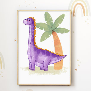 Cartaz de Berçário de Dinossauros Impressão para Q