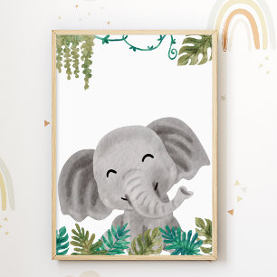 Cartaz de Berçário de Elefante Impressão para Quar